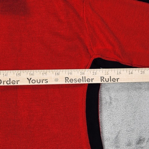 Demetre Sweater Womens XL Red Black Eclipse Pullover Wool Acrylic Half Zip NWT - Picture 9 of 11